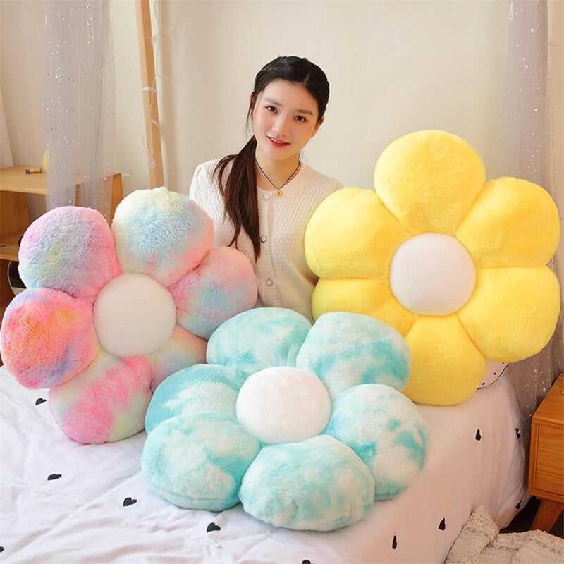 AmyToo 20” Flower Pillow Flower Shaped Throw Pillow Colorful Daisy Flower Pillows Seating Cushions for Adults Kids Throw Pillows Couch Decor - Image 4